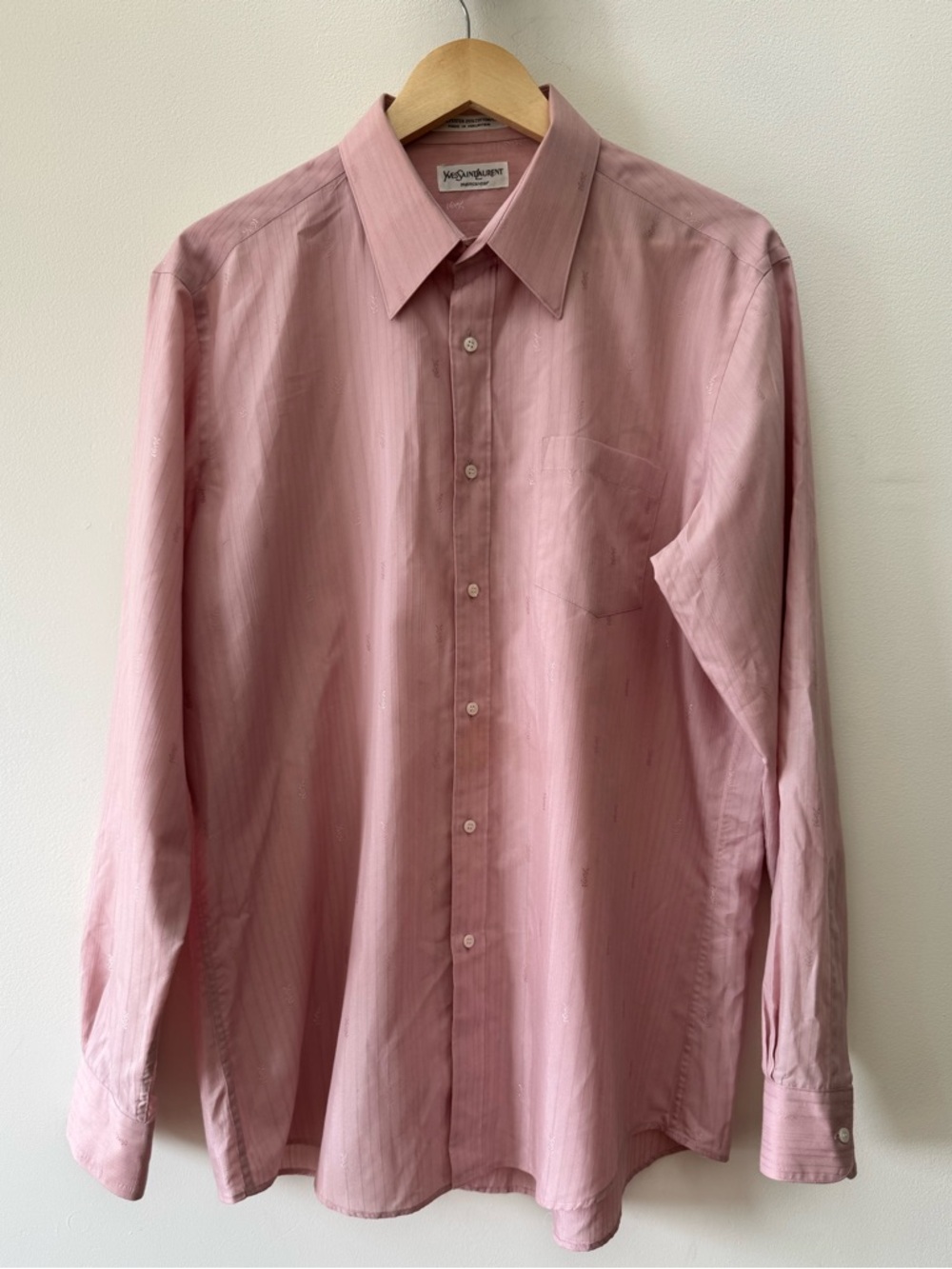 Yves Saint Laurent Pink Dress Shirt Vintage size 17 / XL
